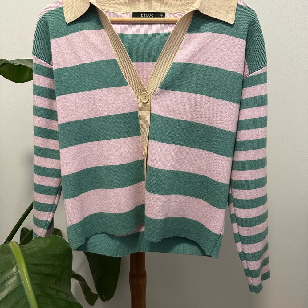 Deluc Pastel Striped Cardigan